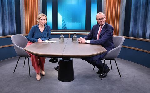 Caren Miosga und Friedrich Merz am 21.01.2024 - Foto: über dts Nachrichtenagentur