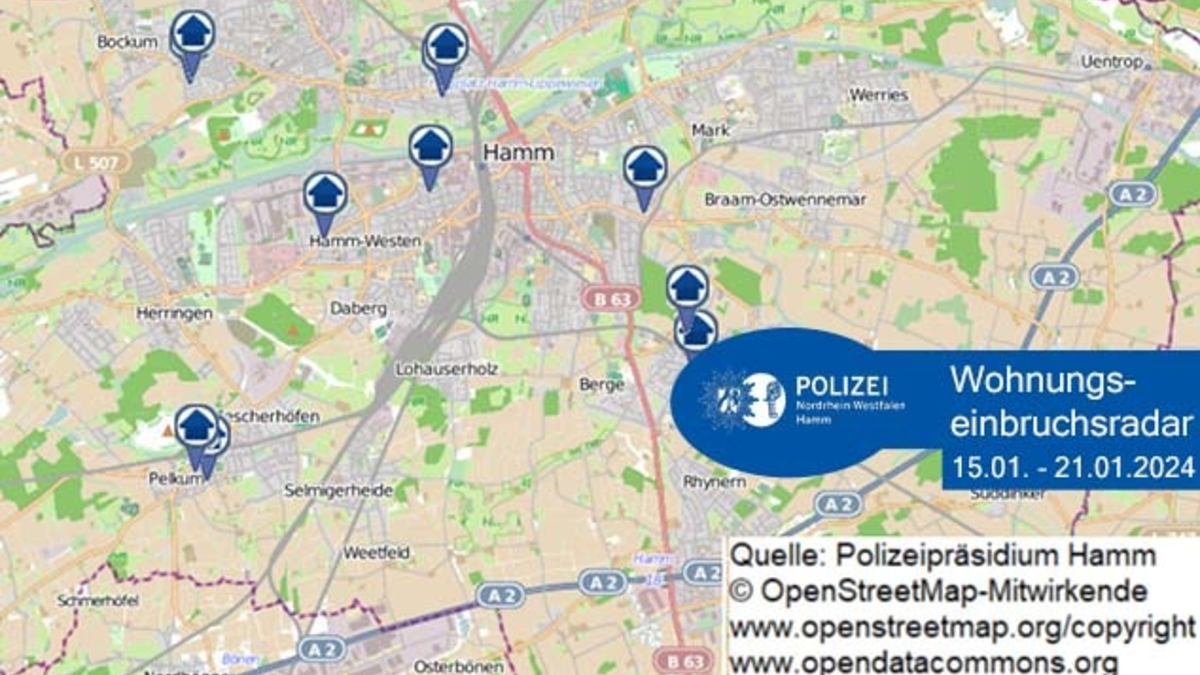 POL-HAM: Wohnungseinbruchsradar Hamm für die Woche vom 15. Januar bis 21. Januar - Foto: presseportal.de