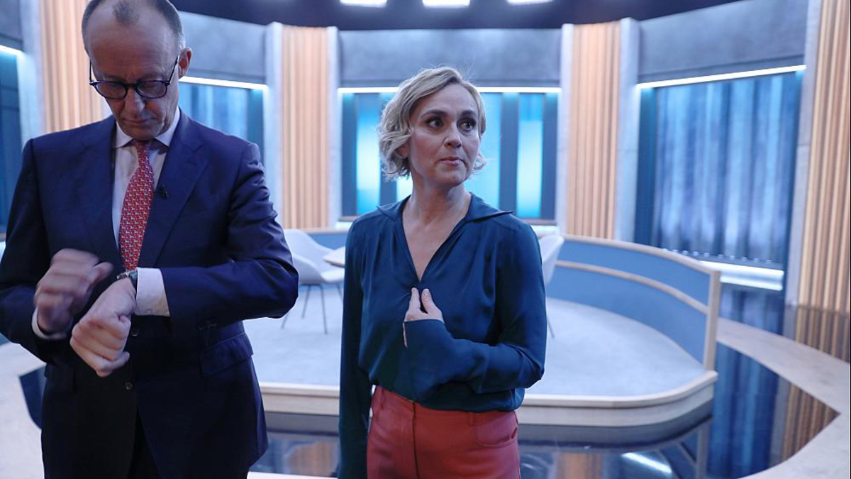 Friedrich Merz und Caren Miosga am 21.01.2024 - Foto: über dts Nachrichtenagentur