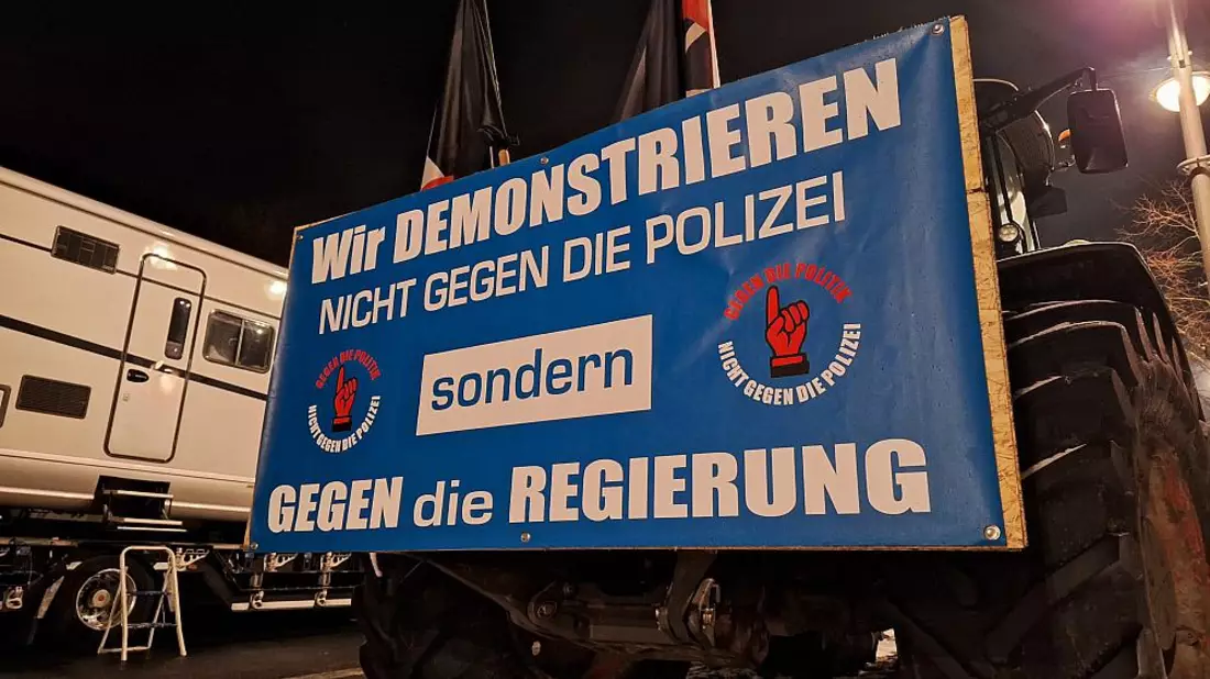 Demo von Lkw-Fahrern am 18.01.2024 - Bild: über dts Nachrichtenagentur