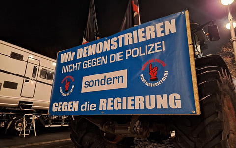 Demo von Lkw-Fahrern am 18.01.2024 - Foto: über dts Nachrichtenagentur
