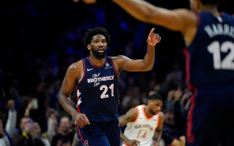 Stark: Mit 70 Punkten in einer Partie hat Joel Embiid von den Philadelphia 76ers einen Rekord für diese Saison aufgestellt. - Foto: Matt Slocum/AP Stark: Mit 70 Punkten in einer Partie hat Joel Embiid von den Philadelphia 76ers einen Rekord für diese Saison aufgestellt. - Foto: Matt Slocum/AP