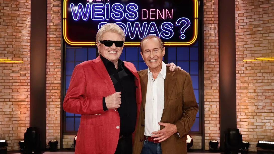 Schlager-Legenden: Heino trifft Michael Holm bei Wer weiß denn sowas? - Das Wissensquiz vom 29. Januar bis 2. Februar 2024, um 18:00 Uhr im Ersten - Bild: presseportal.de