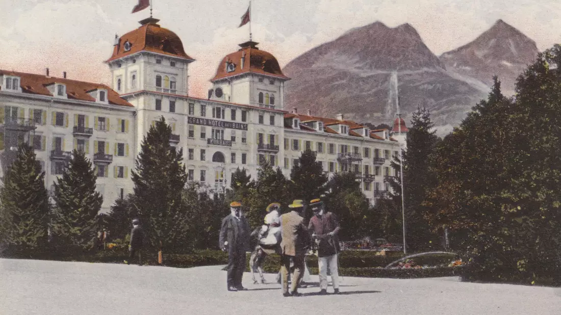 Eine Postkarte vom Grand Hotel Des Bains aus dem Jahr 1911. - Bild: --/Kempinski Hotels /dpa