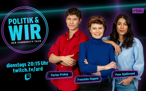 Politik & wir - erstes Twitch-Format des rbb startet am 30. Januar - Foto: presseportal.de