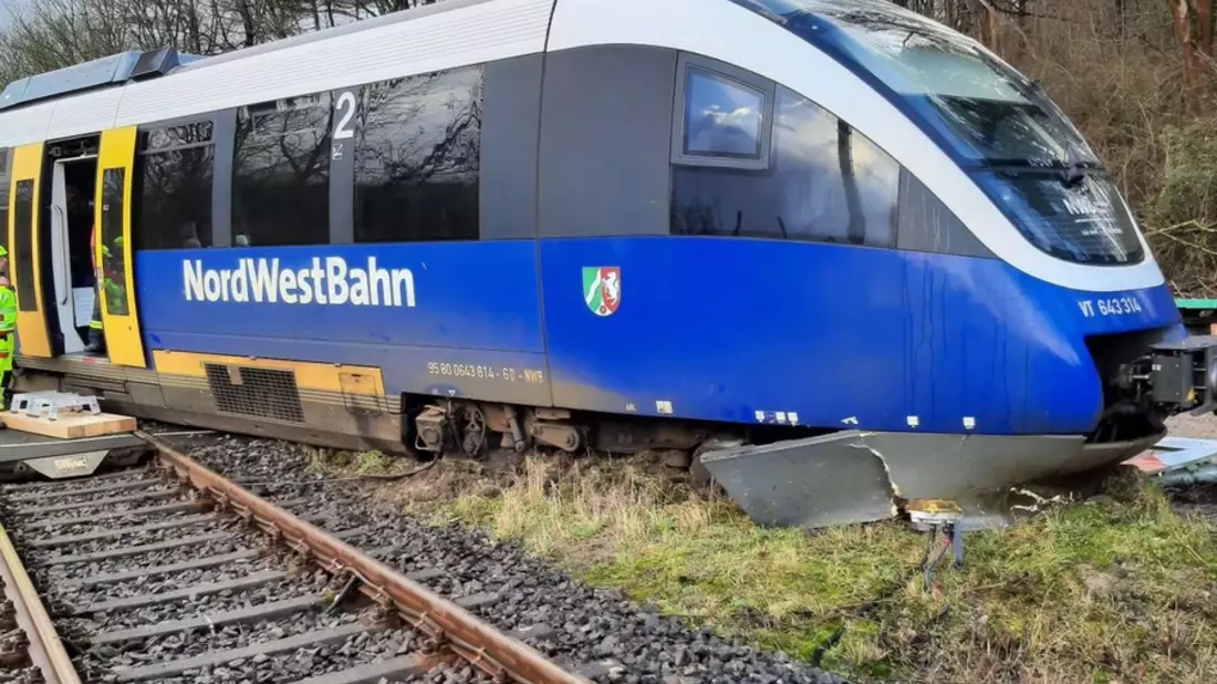 BPOL NRW: Durch Sturm umgestürzter Baum - Zug in Bad Driburg entgleist - Bild: presseportal.de