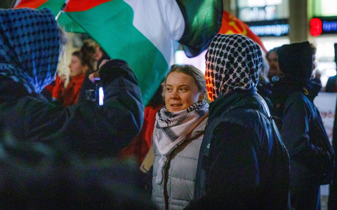 Die schwedische Klimaaktivistin Greta Thunberg demonstriert in Leipzig. - Foto: Raik Schache/LVZ/dpa