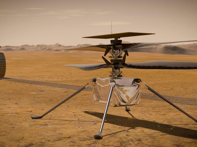 Der Mars-Hubschrauber «Ingenuity» war im Februar 2021 mit dem Rover «Perseverance» auf dem Mars gelandet. - Foto: -/Nasa/JPL-Caltech/dpa