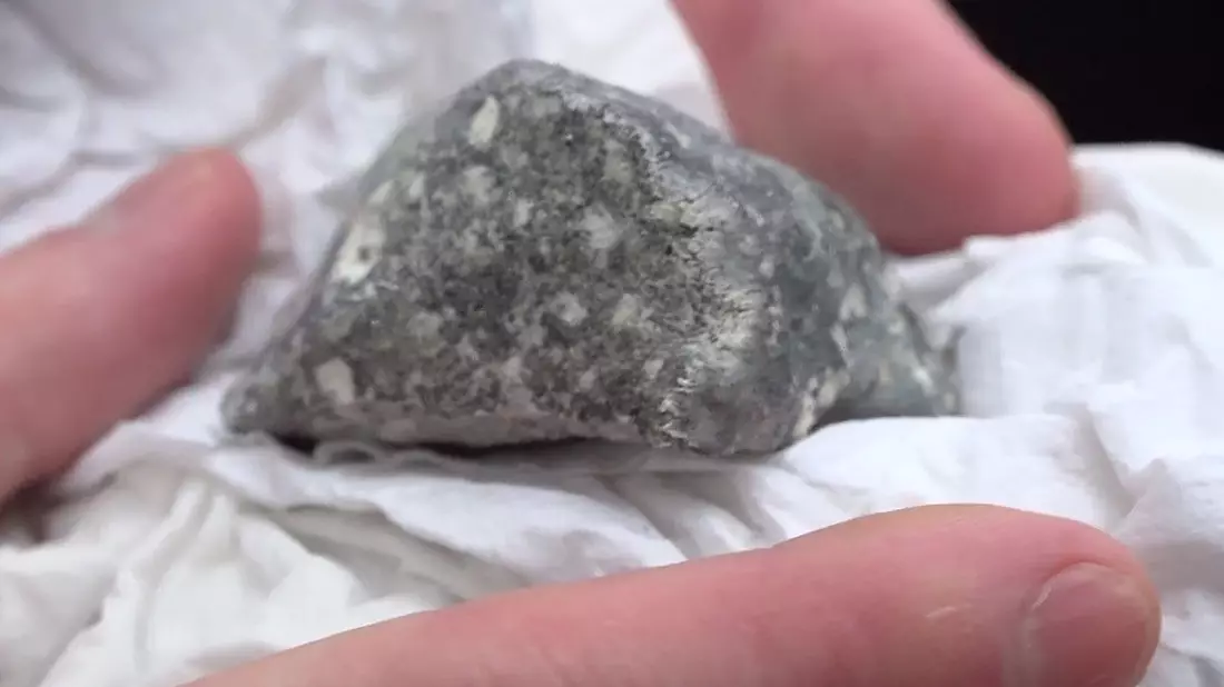 Ein mutmaßliches Meteoritenteil wurde von Meteortitensuchern auf einem Feld bei Ribbeck gefunden. - Bild: Cevin Dettlaff/dpa