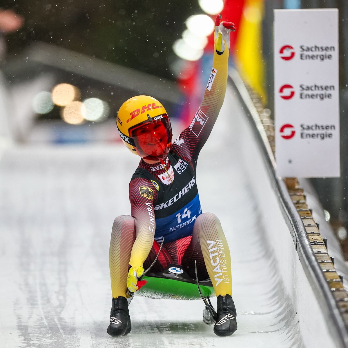 Hat sich in Altenberg den Sprint-Titel gesichert: Julia Taubitz. - Foto: Jan Woitas/dpa
