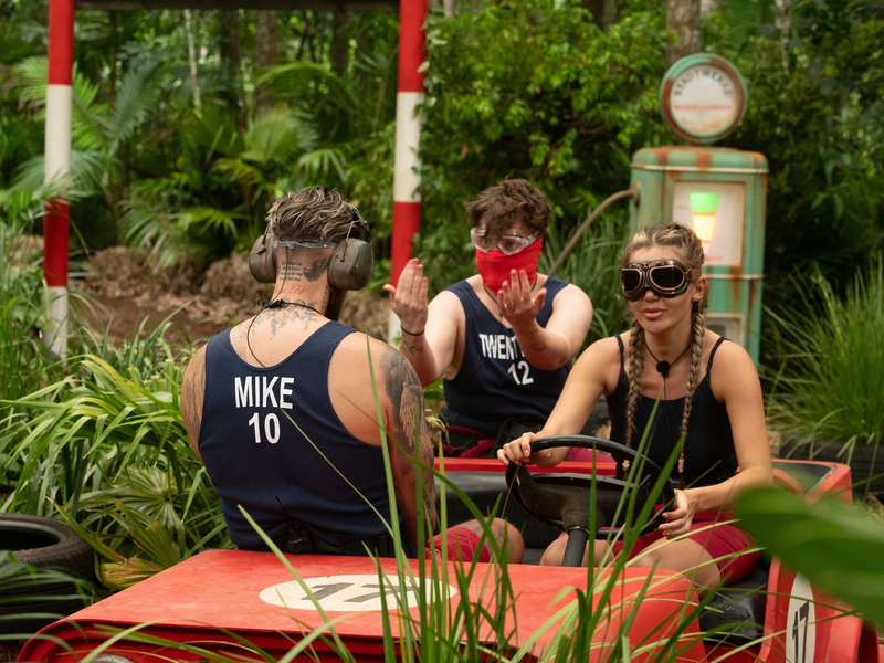 In der Dschungelprüfung gab es für Kim Virginia, Mike Heiter und Twenty4Tim keine Sterne. - Foto: Stefan Thoyah/RTL/dpa