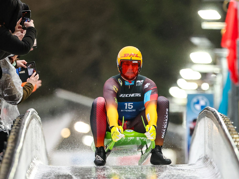 Hat den Wettbewerb im Einsitzer in Altenberg gewonnen: Max Langenhan. - Foto: Jan Woitas/dpa