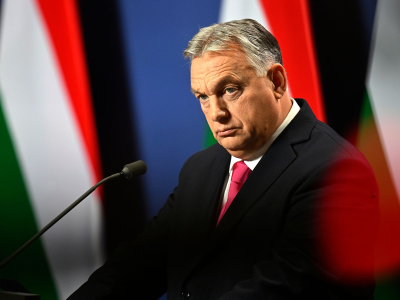 Ungarns Ministerpräsident Viktor Orban während einer internationalen Pressekonferenz. - Foto: Denes Erdos/AP/dpa