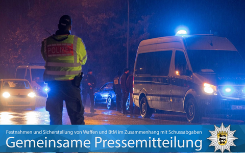 LKA-BW: Gemeinsame Pressemitteilung der StA Stuttgart, des PP Ulm und des LKA BW: Festnahmen und Sicherstellung von Waffen und Betäubungsmitteln im Zusammenhang mit den Schussabgaben im öffentlichen Raum - Foto: presseportal.de
