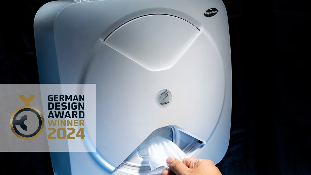 Hygieneunternehmen Hagleitner: German Design Award 2024 für den ersten automatischen Desinfektionstuchspender überhaupt - Foto: presseportal.de