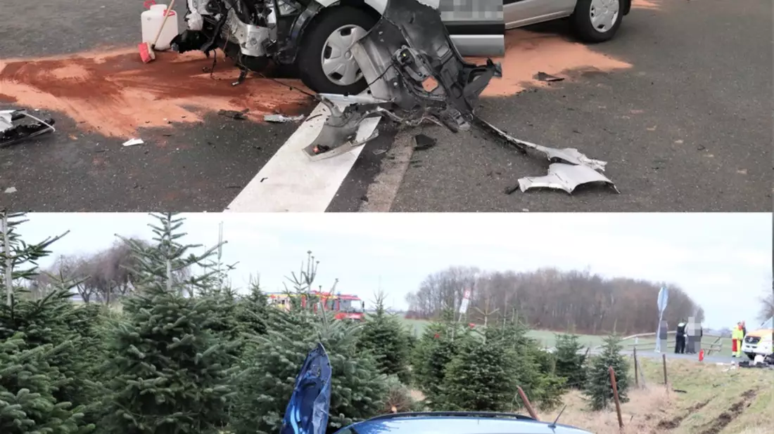POL-PB: Vorfahrt missachtet - Schülerverkehr-Kleinbus gegen Pkw - Sieben teils schwer verletzte Insassen - Bild: presseportal.de