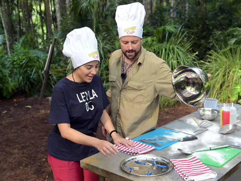 Bei ihrer Dschungelprüfung bewährten sich Leyla Lahouar und Felix von Jascheroff als Gedächtniskünstler. - Foto: Stefan Thoyah/RTL/dpa