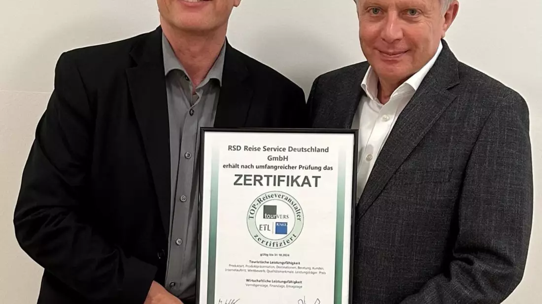 RSD Reise Service Deutschland als Top-Reiseveranstalter ausgezeichnet / Experten würdigen die besondere touristische und wirtschaftliche Schlagkraft - Bild: presseportal.de