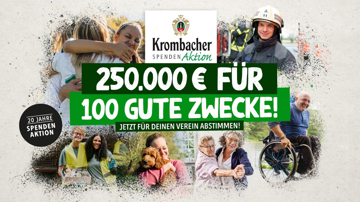 Gemeinnützige Vereine haben die Chance auf 2.500 Euro Spende: Jetzt bei der Krombacher Spendenaktion abstimmen - Foto: presseportal.de