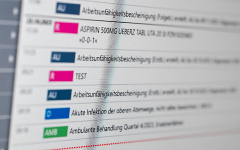 So könnte die elektronische Patientenakte aussehen. - Foto: Jens Kalaene/dpa