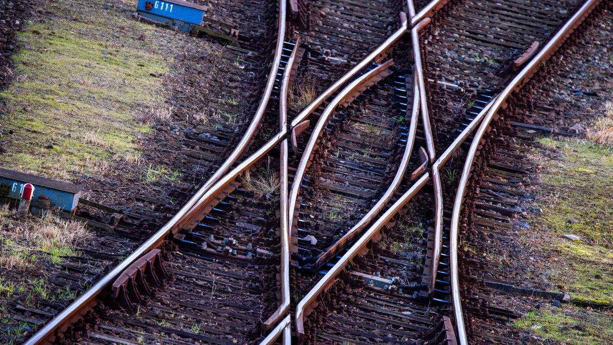 Ein Gleiskreuz ist im Rangierbahnhof am Seehafen zu sehen. Die Sparzwänge der Bundesregierung belasten auch die Bahn. - Foto: Jens Büttner/dpa