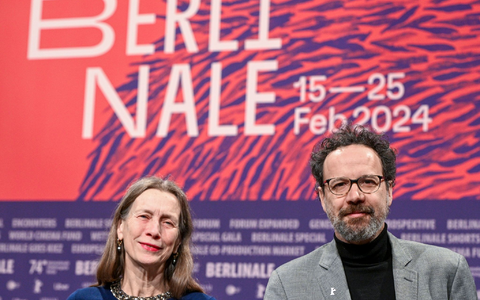 Das Logo der Berlinale am Berlinale Palast. - Foto: Jens Kalaene/dpa