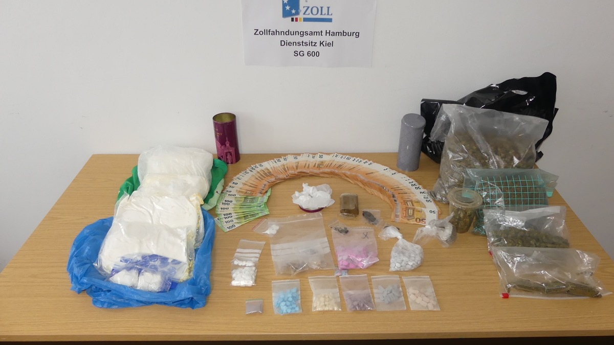 ZOLL-HH: 7 Kilogramm Drogen durch Zollfahnder bei Durchsuchungen in Kiel beschlagnahmt - Foto: presseportal.de