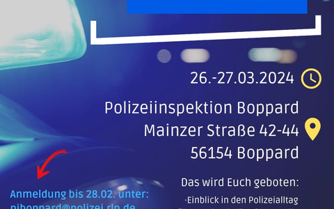 POL-PDKO: Schnuppertage PI Boppard am 26.03. und 27.03.2024 - Foto: presseportal.de