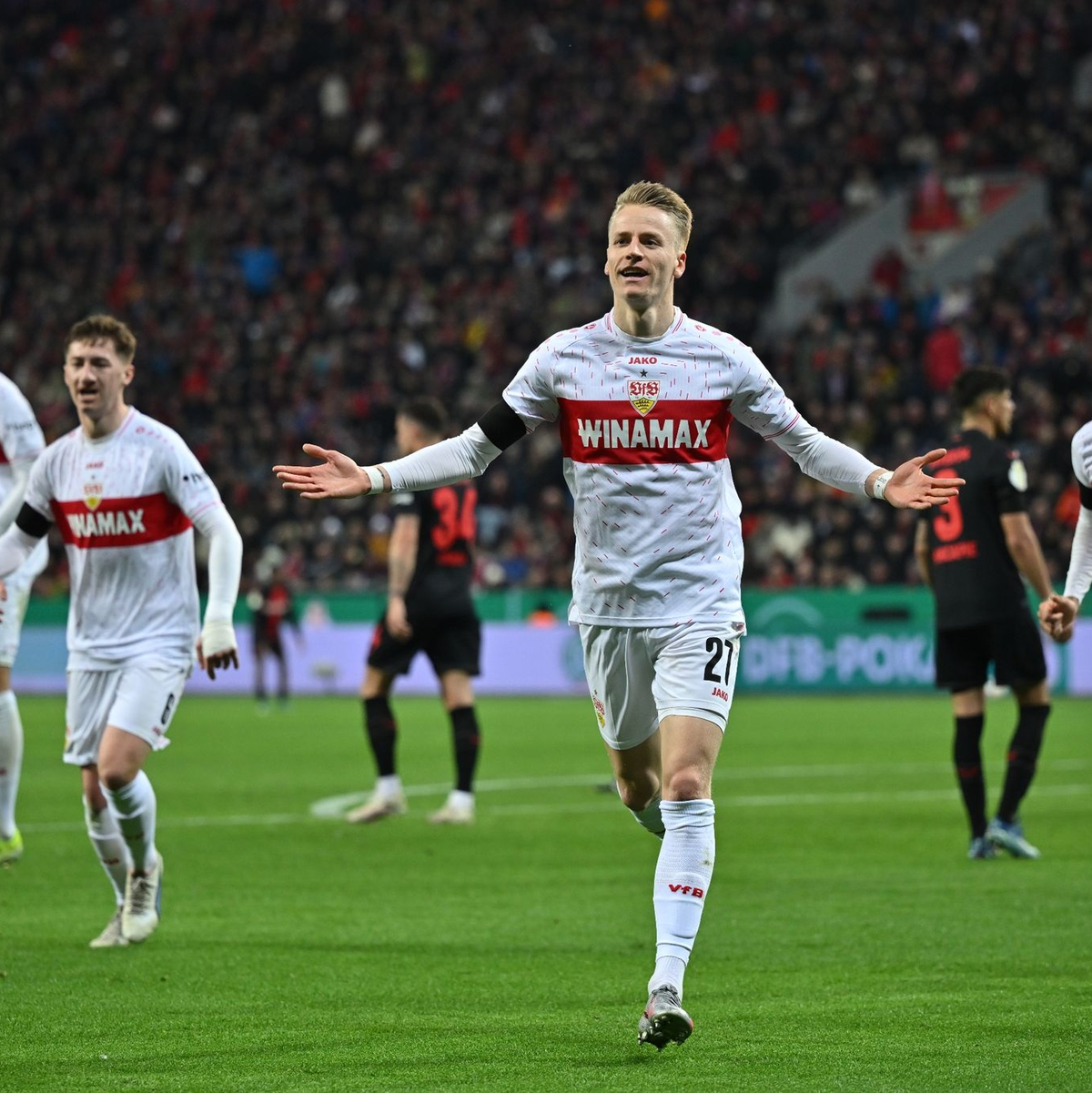 Chris Führich besorgte die erneute Führung für den VfB. - Foto: Marius Becker/dpa