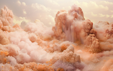 Computergenerierte Wollblumen in der Farbe des Jahres 2024. Dieser Pfirsichton soll die angesagte Farbe des Jahres 2024 sein. - Foto: Pantone/dpa