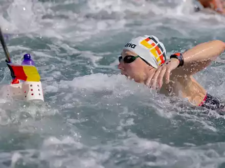 Leonie Beck konnte bei der WM in Doha für auch mit der Staffel keine Medaille gewinnen. - Foto: Jo Kleindl/dpa