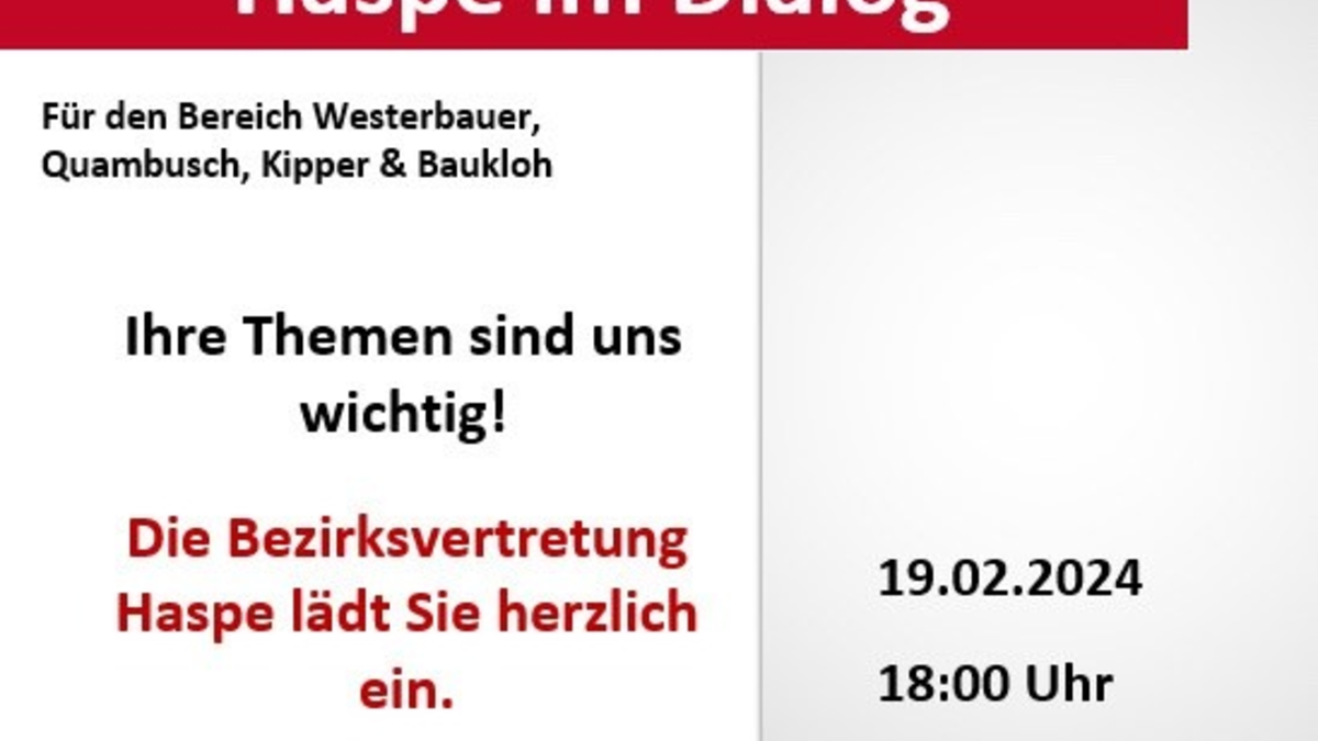 POL-HA: Haspe im Dialog - Leiter der Polizeiwache Haspe steht als Ansprechpartner bei Bürgerversammlung zur Verfügung - Foto: presseportal.de