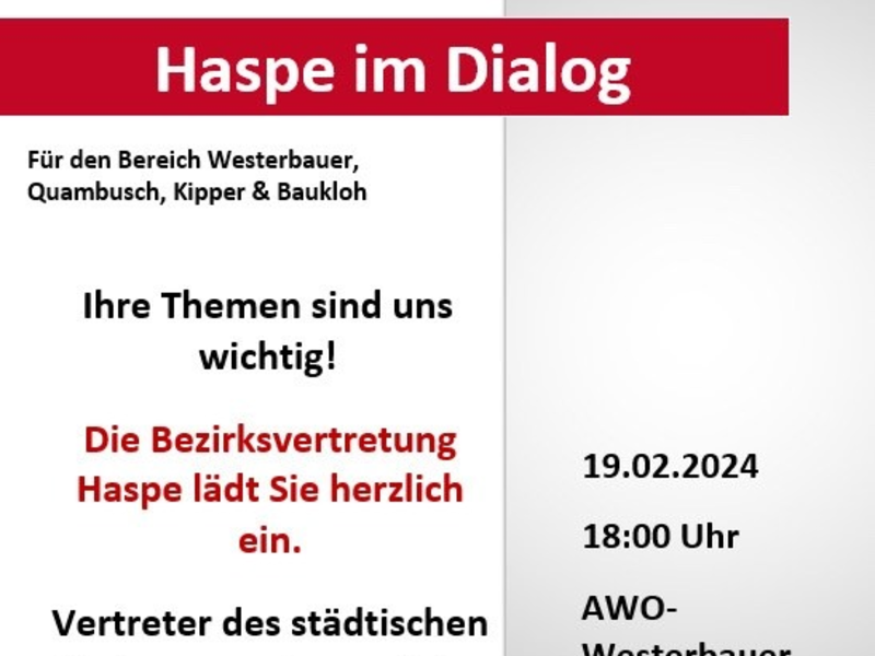 POL-HA: Haspe im Dialog - Leiter der Polizeiwache Haspe steht als Ansprechpartner bei Bürgerversammlung zur Verfügung - Foto: presseportal.de