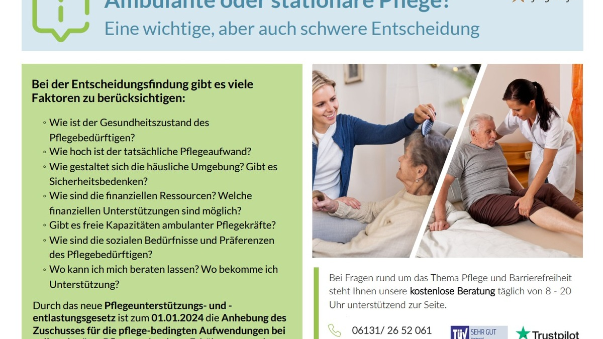 Ambulante oder stationäre Pflege? Eine wichtige, aber auch schwere Entscheidung - Foto: presseportal.de