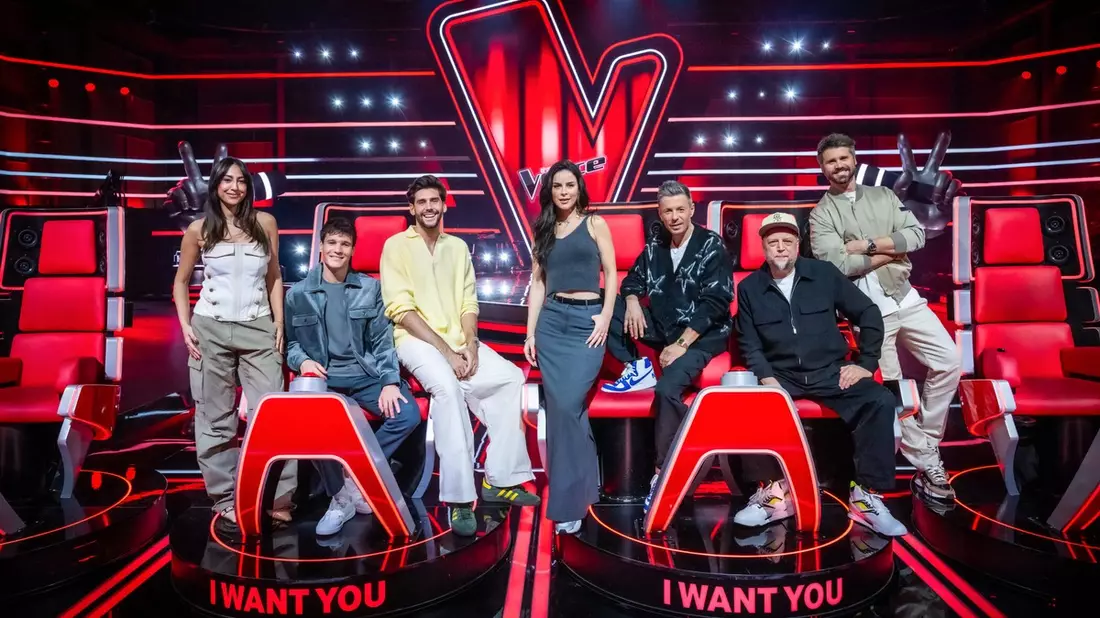 Melissa Khalaj Wincent Weiss Alvaro Soler Lena Meyer-Landrut Michi Beck Smudo Thore Schölermann The Voice Kids - Bild: Seven.One/Claudius Pflug, presseportal.de