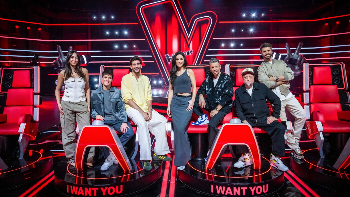 Melissa Khalaj Wincent Weiss Alvaro Soler Lena Meyer-Landrut Michi Beck Smudo Thore Schölermann The Voice Kids - Foto: Seven.One/Claudius Pflug, presseportal.de