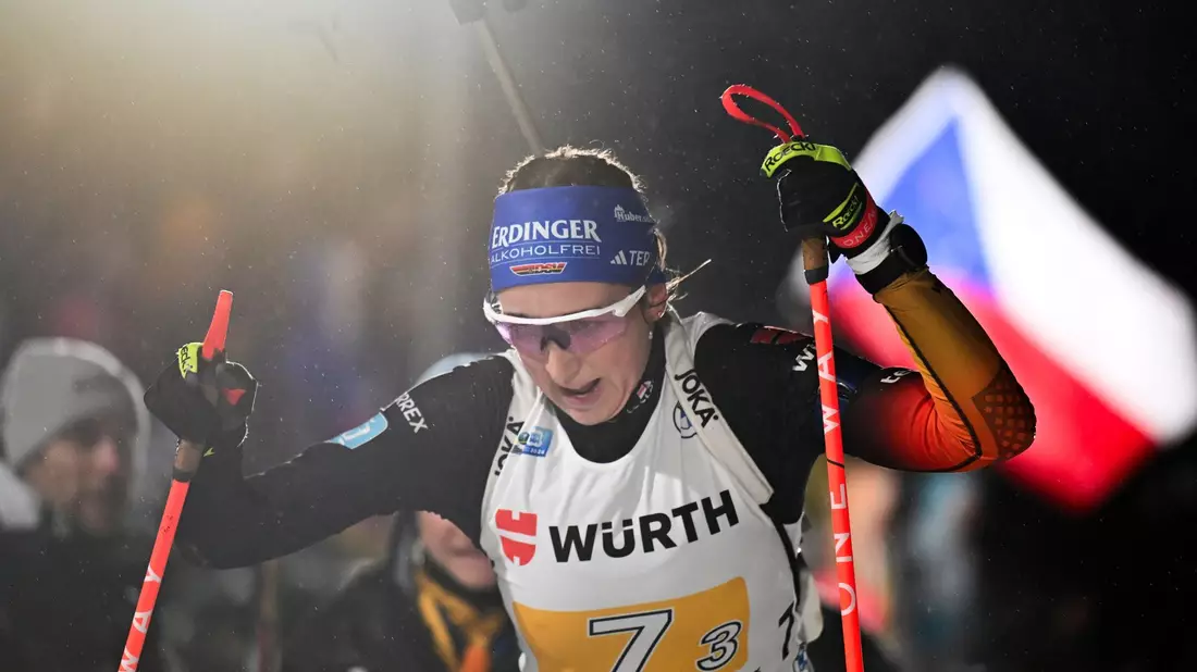 Franziska Preuß wird Dritte in Kontiolahti zum Abschluss. - Bild: Hendrik Schmidt/dpa