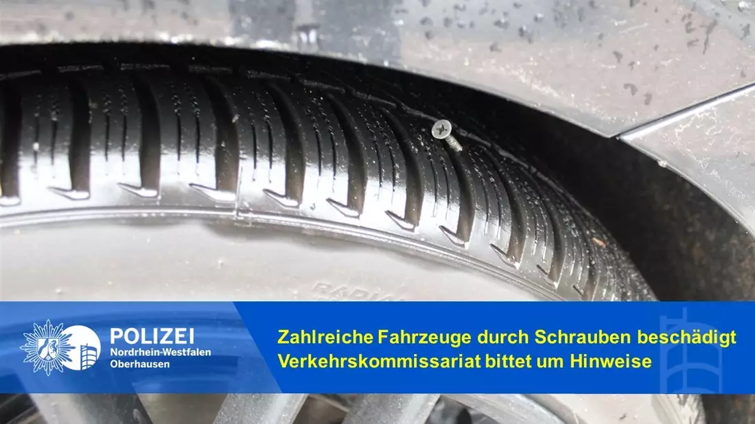 POL-OB: Zahlreiche Fahrzeuge durch Schrauben beschädigt - Verkehrskommissariat bittet um Hinweise - Bild: presseportal.de