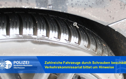POL-OB: Zahlreiche Fahrzeuge durch Schrauben beschädigt - Verkehrskommissariat bittet um Hinweise - Foto: presseportal.de