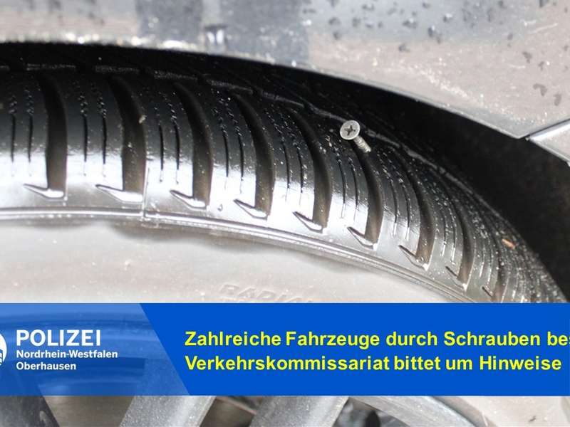 POL-OB: Zahlreiche Fahrzeuge durch Schrauben beschädigt - Verkehrskommissariat bittet um Hinweise - Foto: presseportal.de