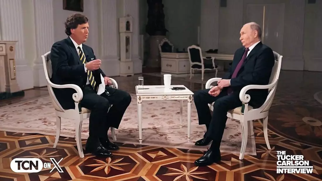 Tucker Carlson interviewt Wladimir Putin am 06.02.2024 - Bild: über dts Nachrichtenagentur