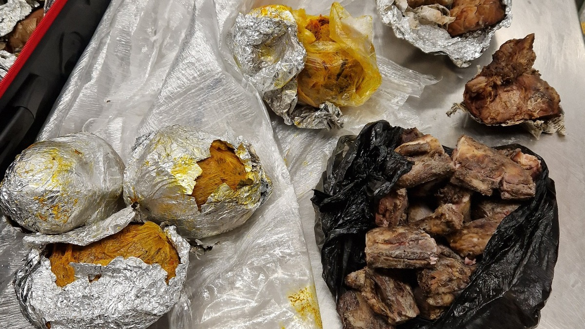 HZA-H: Zwei Koffer voller ungekühlter Lebensmittel - Zoll Hannover beschlagnahmt rund 40 kg Fleisch- und Fischprodukte - Foto: presseportal.de