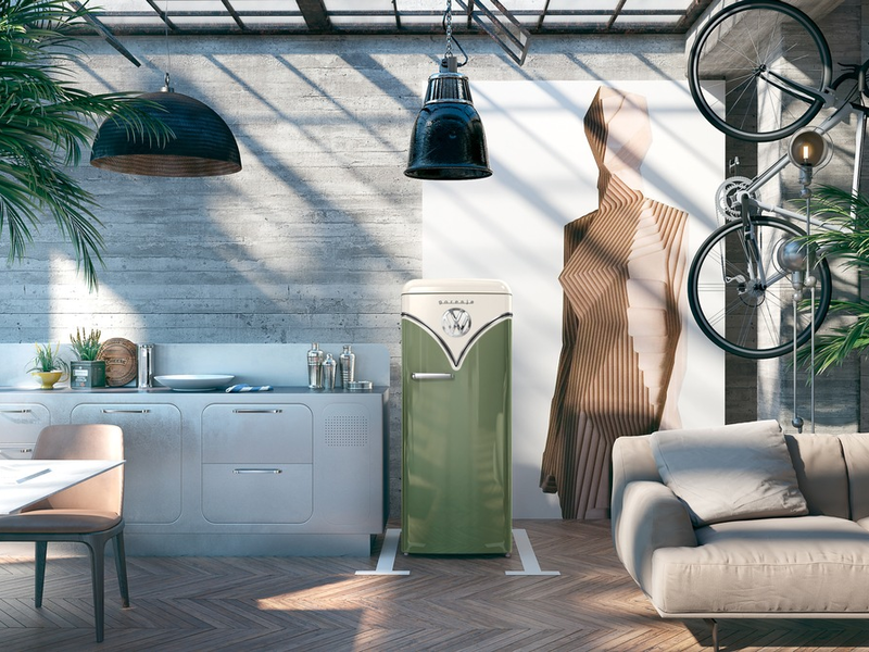 Vanlife-Feeling für zuhause: Gorenje präsentiert Retrodesign-Kühlschrank im VW-Bulli Look - Foto: presseportal.de
