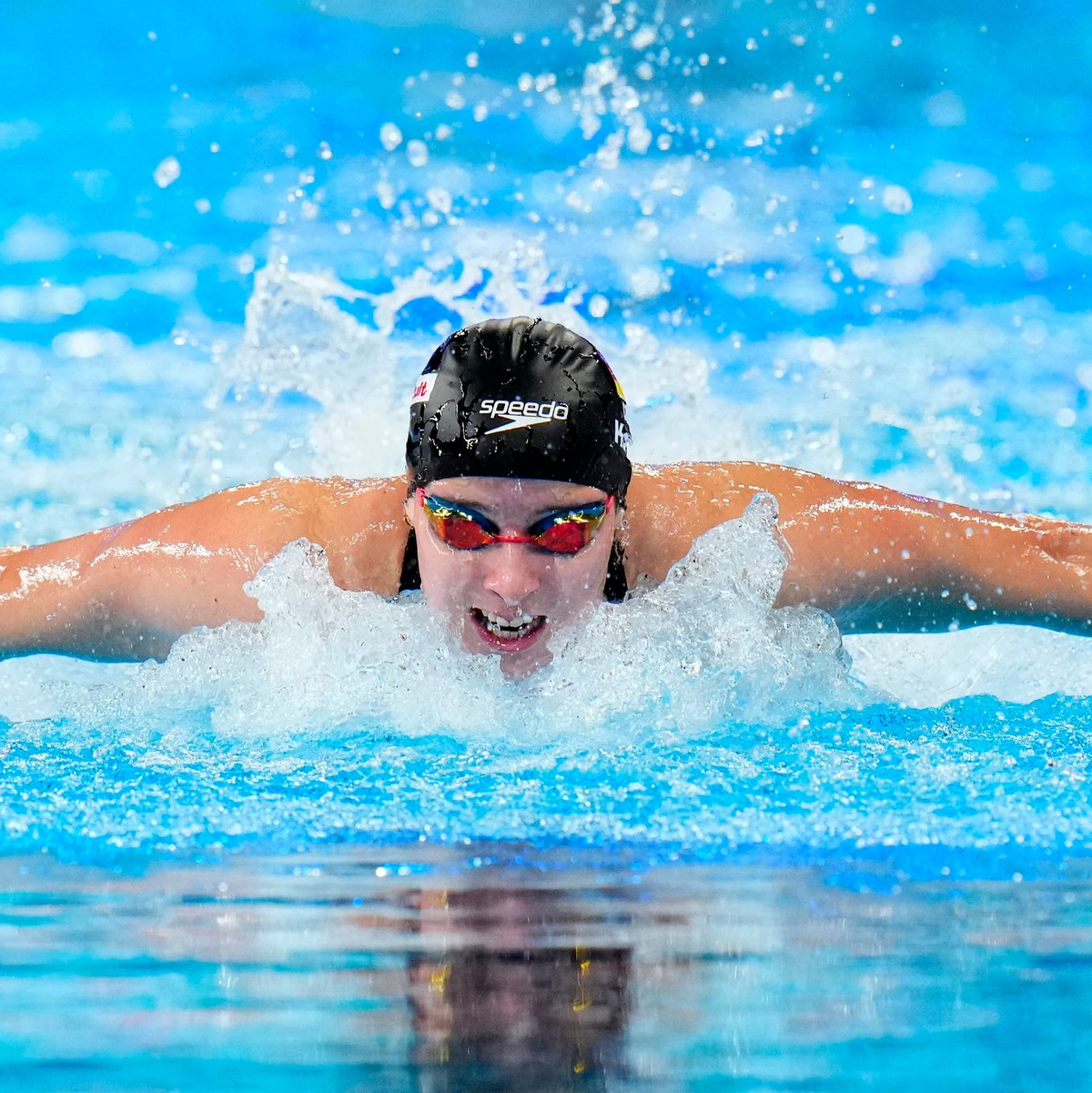 Steht über 100 Meter Schmetterling im Finale der Schwimm-WM in Doha: Angelina Köhler. - Foto: Hassan Ammar/AP/dpa