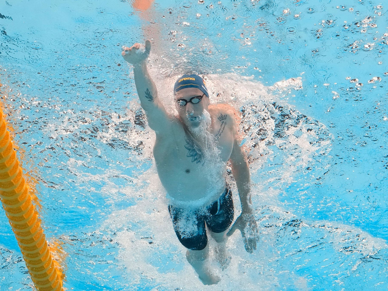 Schied über 800 Meter Freistil bereits im Vorlauf aus: Florian Wellbrock. - Foto: Lee Jin-man/AP