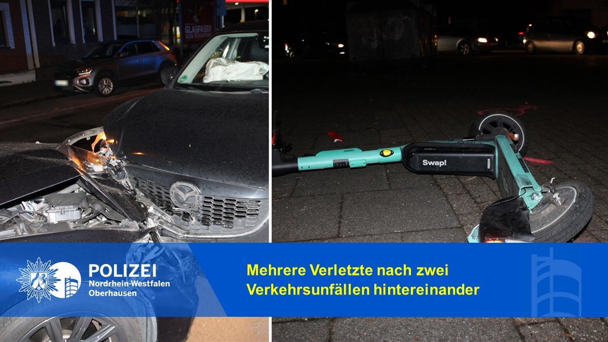 POL-OB: Mehrere Verletzte nach zwei Verkehrsunfällen hintereinander - Foto: presseportal.de