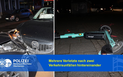 POL-OB: Mehrere Verletzte nach zwei Verkehrsunfällen hintereinander - Foto: presseportal.de