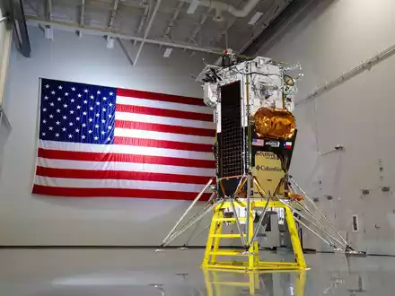 Der Mond-Lander «Nova-C» der US-Firma Intuitive Machines. - Foto: Nick Rios/Intuitive Machines/dpa