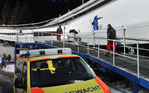 Auf der Bobbahn in Altenberg hat es wieder zwei schwere Stürze gegeben. - Foto: Egbert Kamprath/dpa