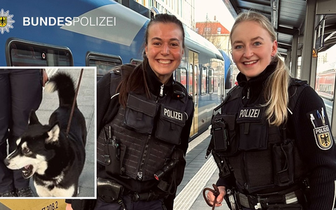Bundespolizeidirektion München: Einsatz wegen eines Fundhundes / Zusammenführung geglückt - Foto: presseportal.de